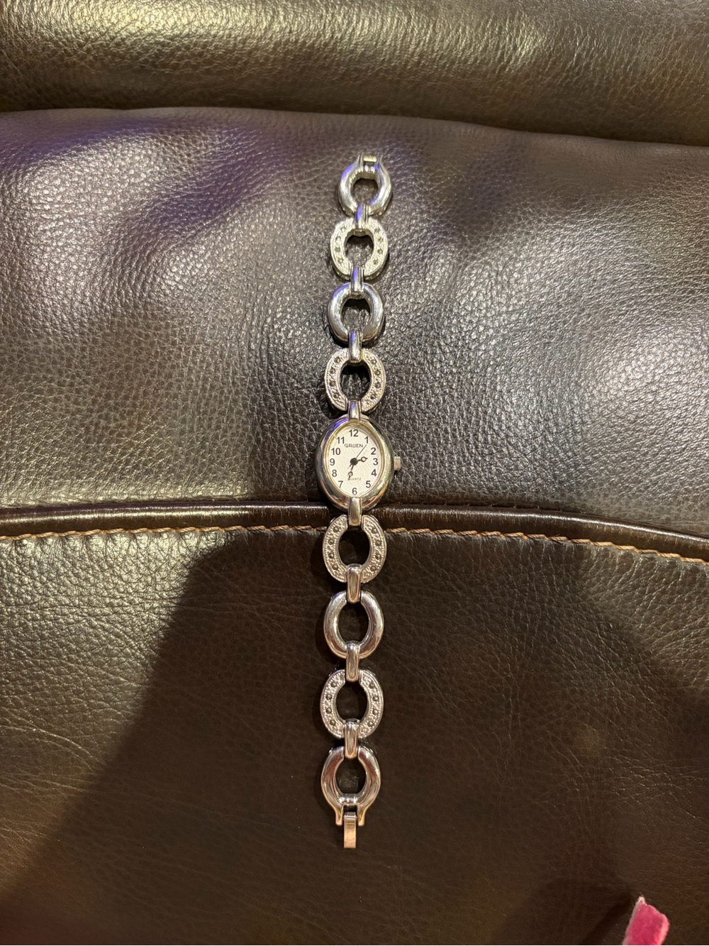 Women's Silver Link Bracelet Watch - Elegant Circle Design
